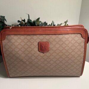 CELINE Triomphe Macadam Zip Around Document Pouch-1994–1997